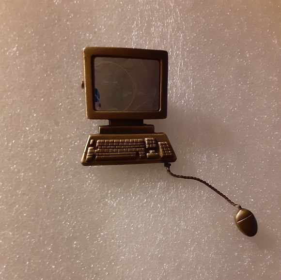 Jonette Jewelry | Jewelry | Vintage Brass Tone Computer Brooch Signed ...